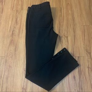 INC Black Straight Leg Pants w/ Snap Ankle Detail